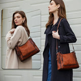 Vintage Genuine Leather Crossbody with Dual Straps - Vellegra