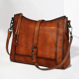 Vintage Genuine Leather Crossbody with Dual Straps - Vellegra