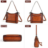Vintage Genuine Leather Crossbody with Dual Straps - Vellegra