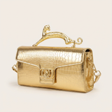 Lucerra Panther Handle Bag – Croc-Embossed Luxe Crossbody Clutch