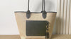 Summer Straw Tote with Leather Trim & Front Pocket