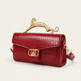 Lucerra Panther Handle Bag – Croc-Embossed Luxe Crossbody Clutch